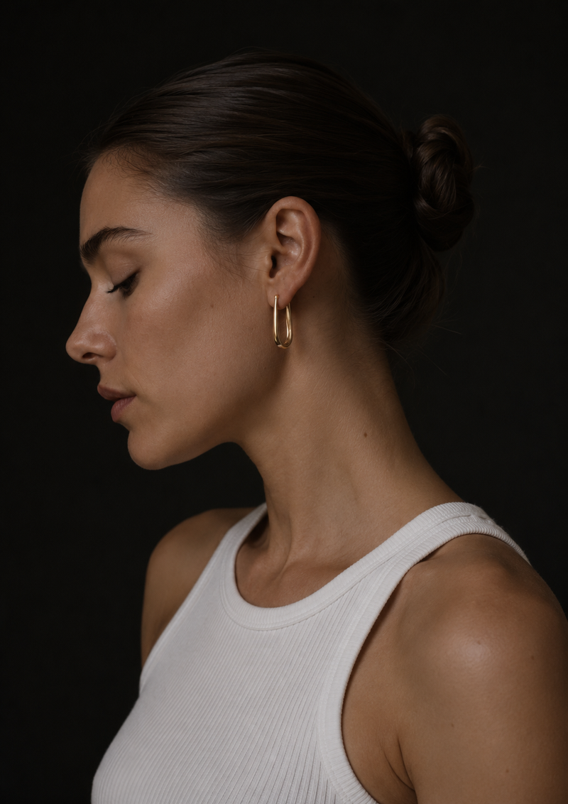 Personalized Angular V Wire Hoop Earrings