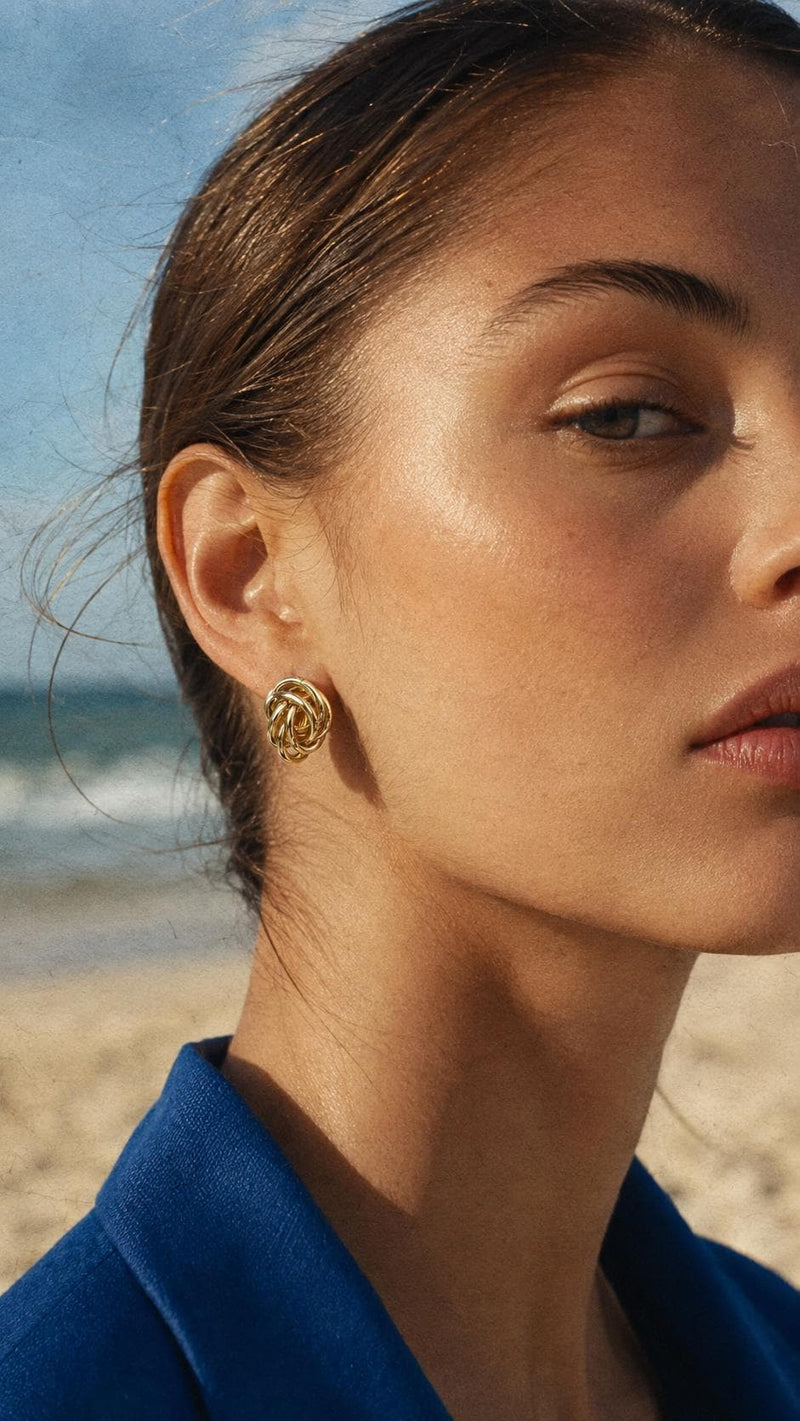 Twisted Knot Stud Earrings detail