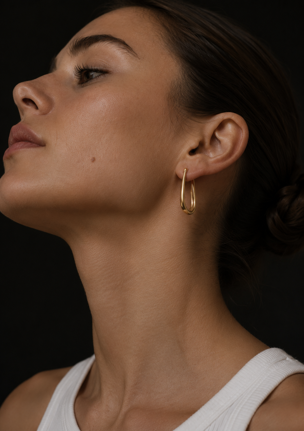 Personalized Angular V Wire Hoop Earrings 18K Gold