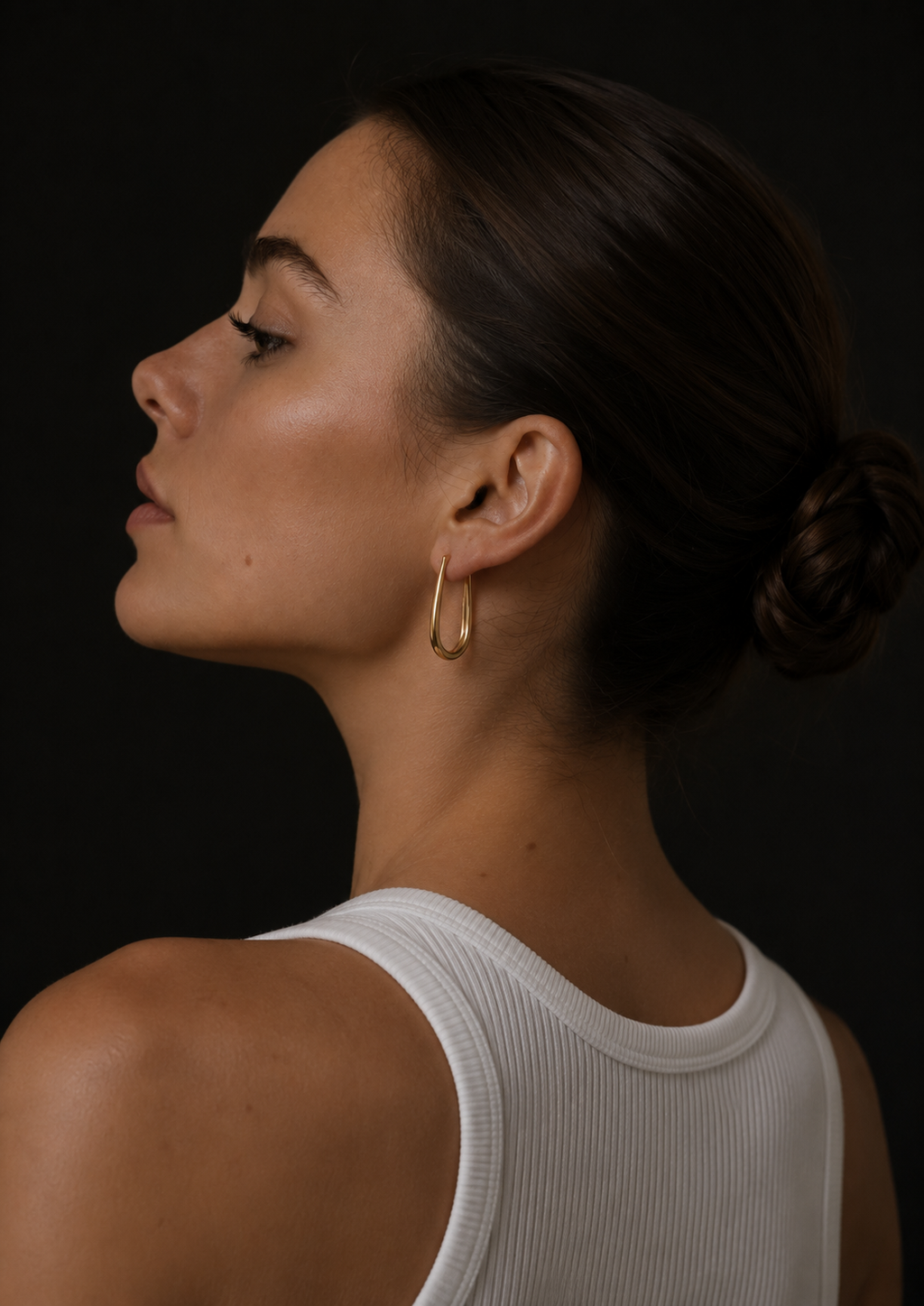 Personalized Angular V Wire Hoop Earrings 18K Gold
