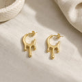 Personalized Molten Drip Statement Earrings 18K Gold