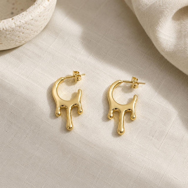 Personalized Molten Drip Statement · 18K Gold Plated