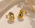 Personalized Molten Nugget Stud Earrings 18K Gold