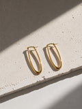 Personalized Angular V Wire Hoop Earrings 18K Gold