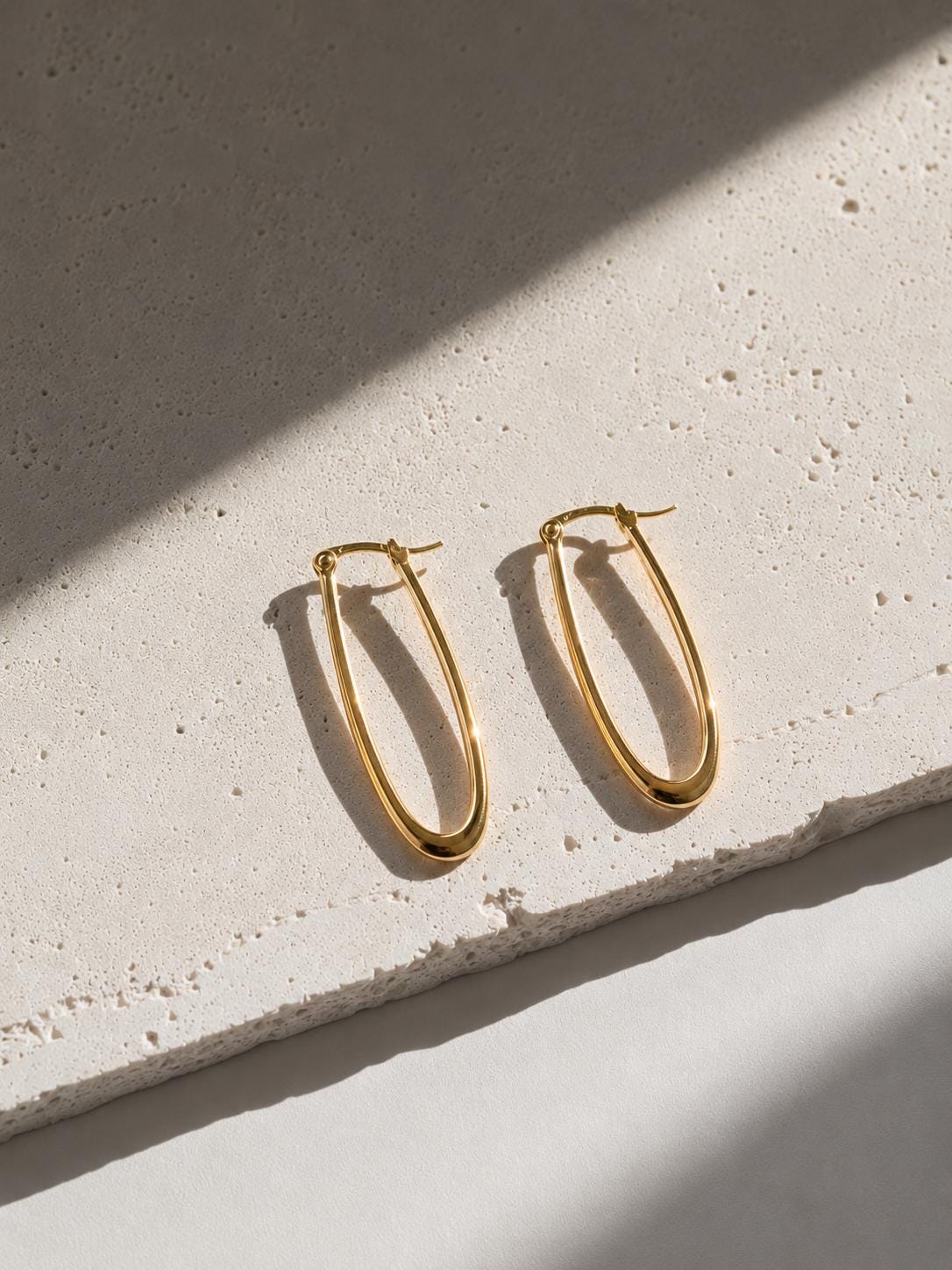 Personalized Angular V Wire Hoop Earrings 18K Gold