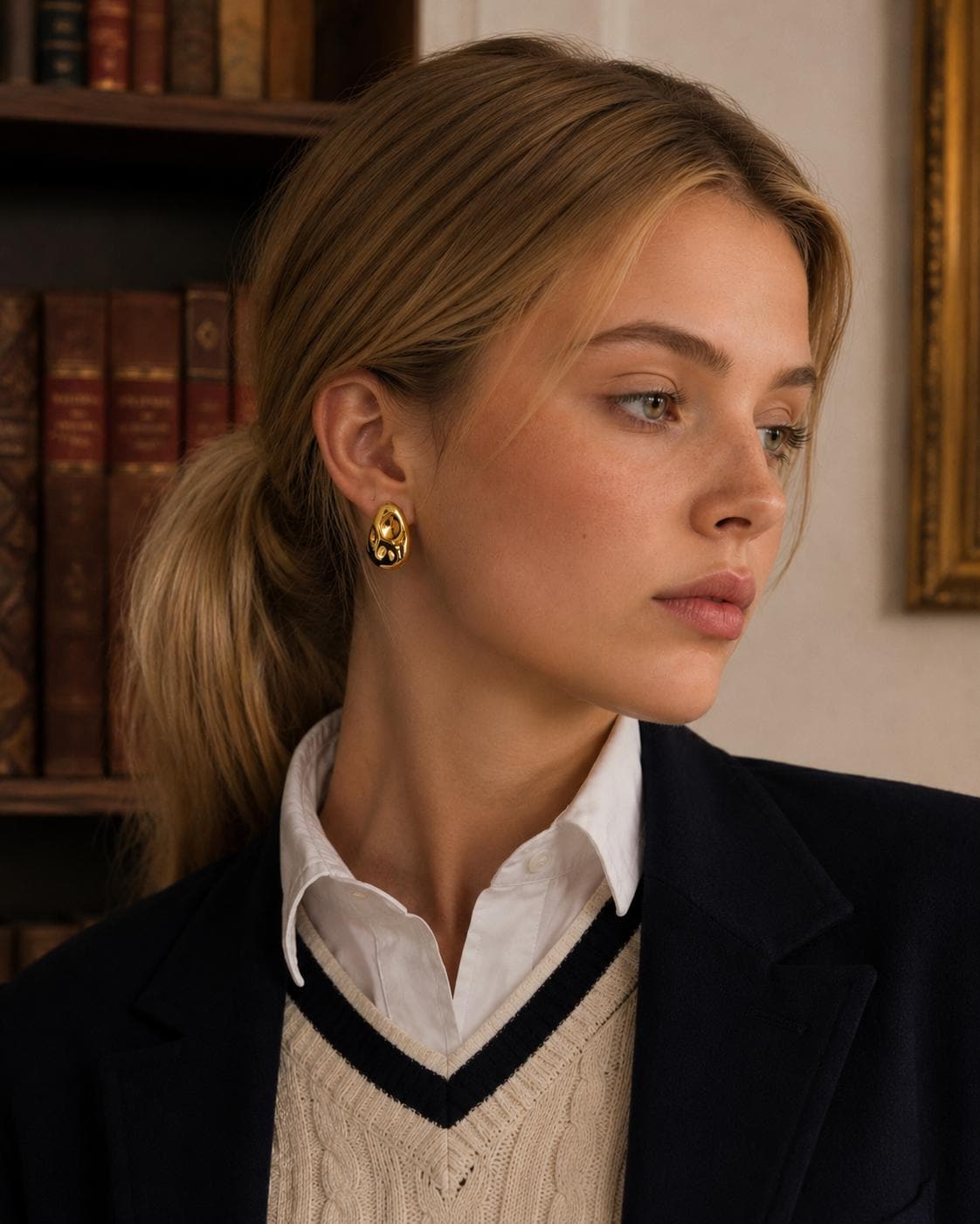 Molten Nugget Stud Earrings detail