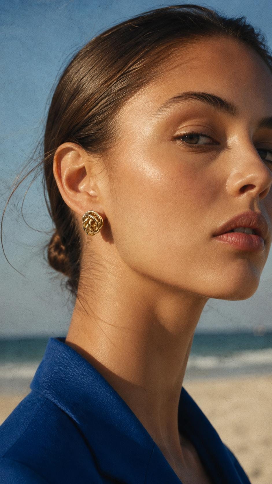 Twisted Knot Stud Earrings angle