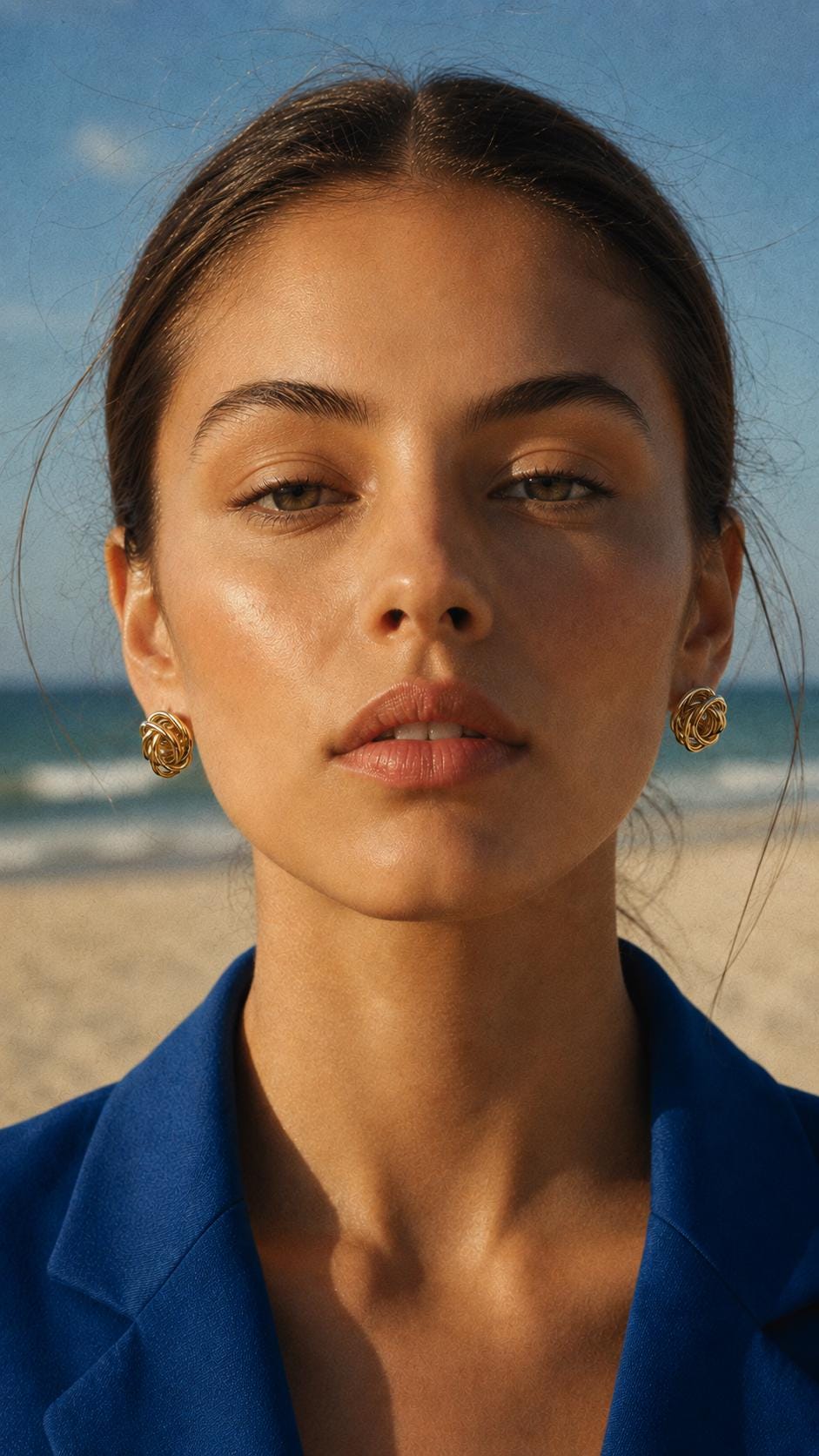 Twisted Knot Stud Earrings on model
