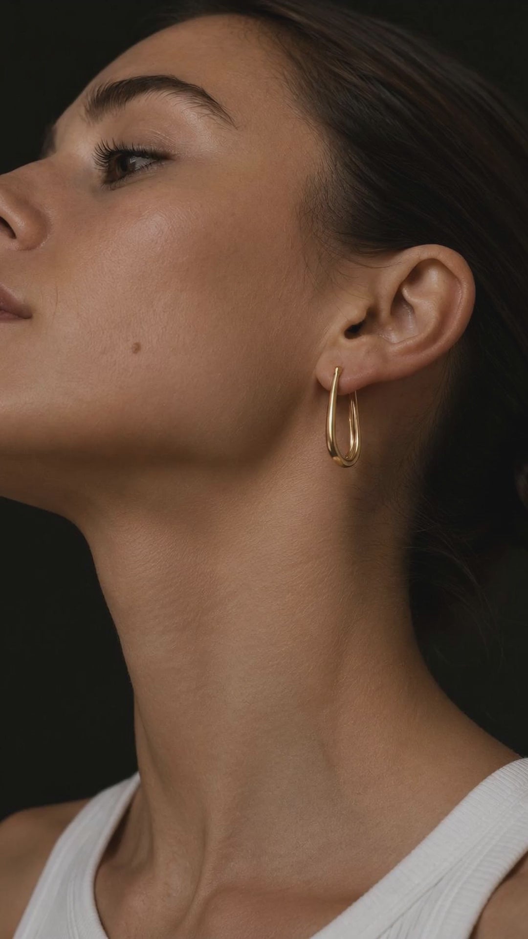 Personalized Angular V Wire Hoop Earrings 18K Gold video